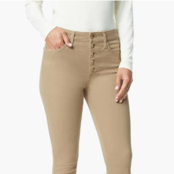 New Directions Button Fly High Rise Jeans - Khaki, Size 6 - Picture 3 of 16